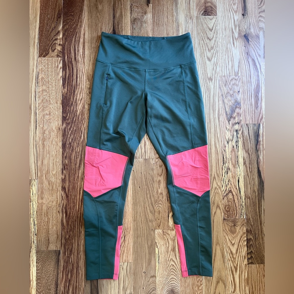 Marmot Green and Pink High-Waisted Leggings